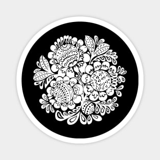 Flower circle White Magnet